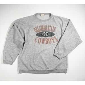 Oklahoma State Cowboys Sweatshirt Gray Crewneck Red Oak Vintage Look Men's Large